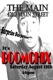 Poster for a Boomchix show at The Main on August 19, 2006